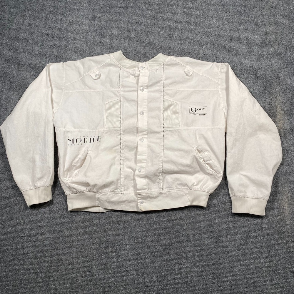 Vintage‎ MCCartney Golf Offerrine White Bomber Jacket Size L Mobile